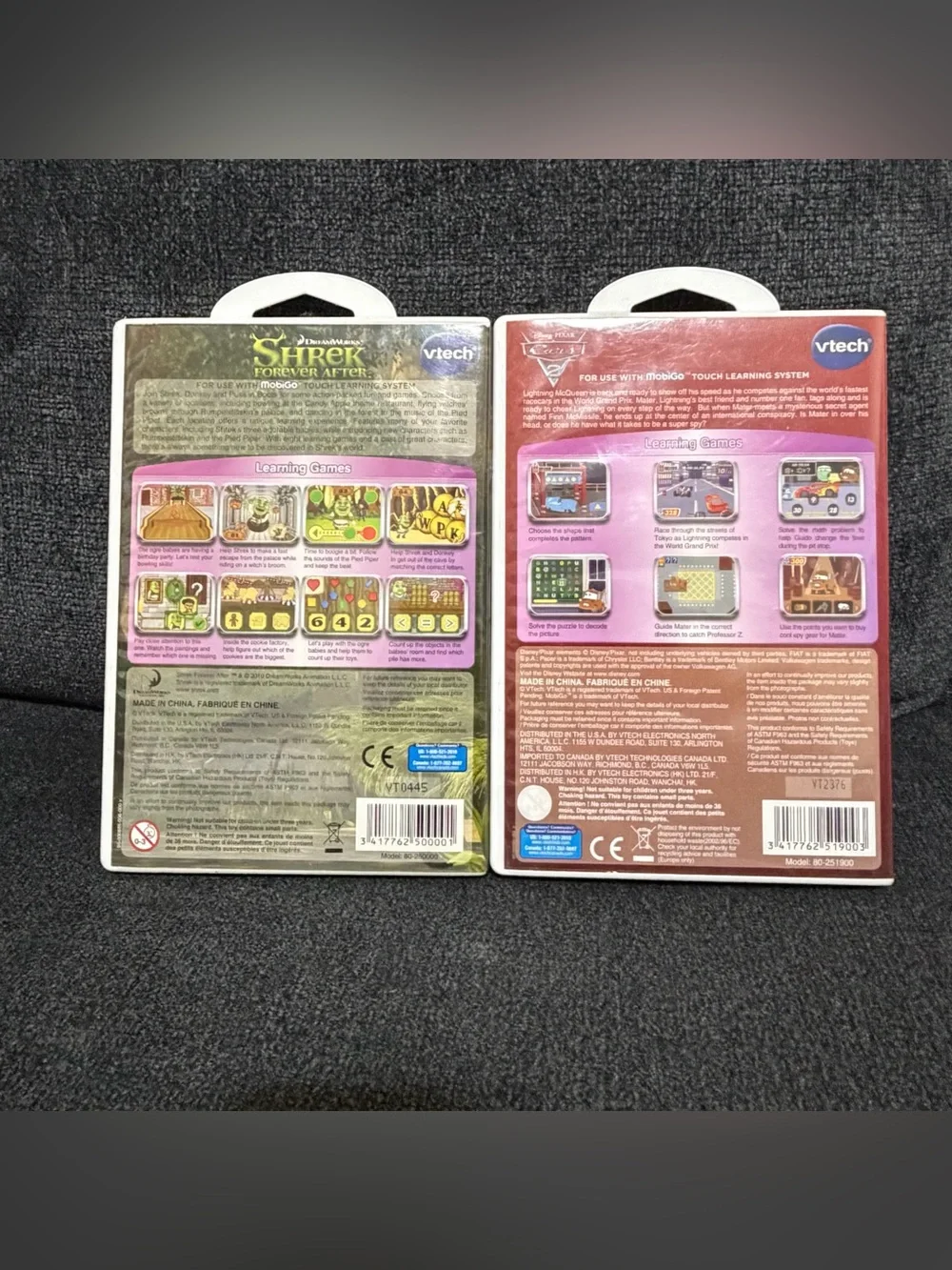 VTech MobiGo‎ Touch Learning System Games - Shrek Forever After & Cars 2